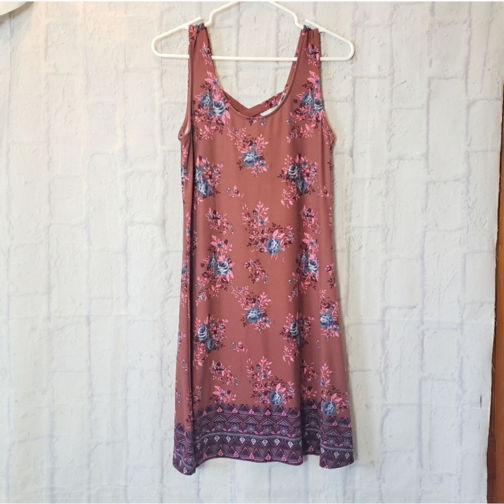 MUDD Sleeveless Popover Floral Casual Dress Small